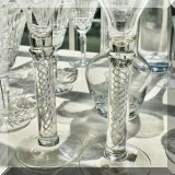 G06. Glass candlesticks. 